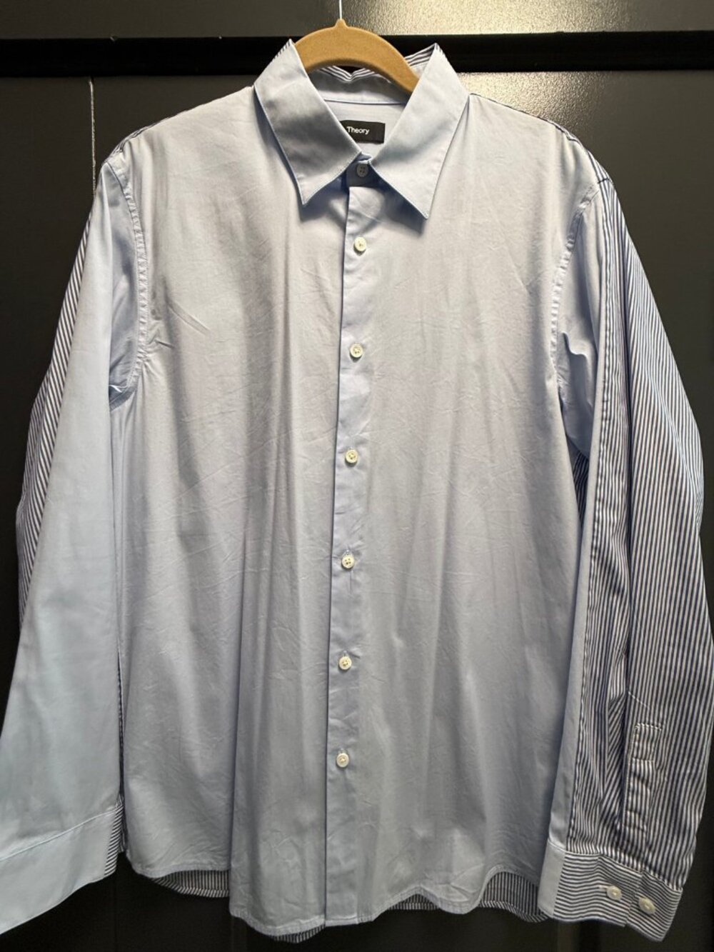 Theory Light Blue Panel Shirt - Size L
